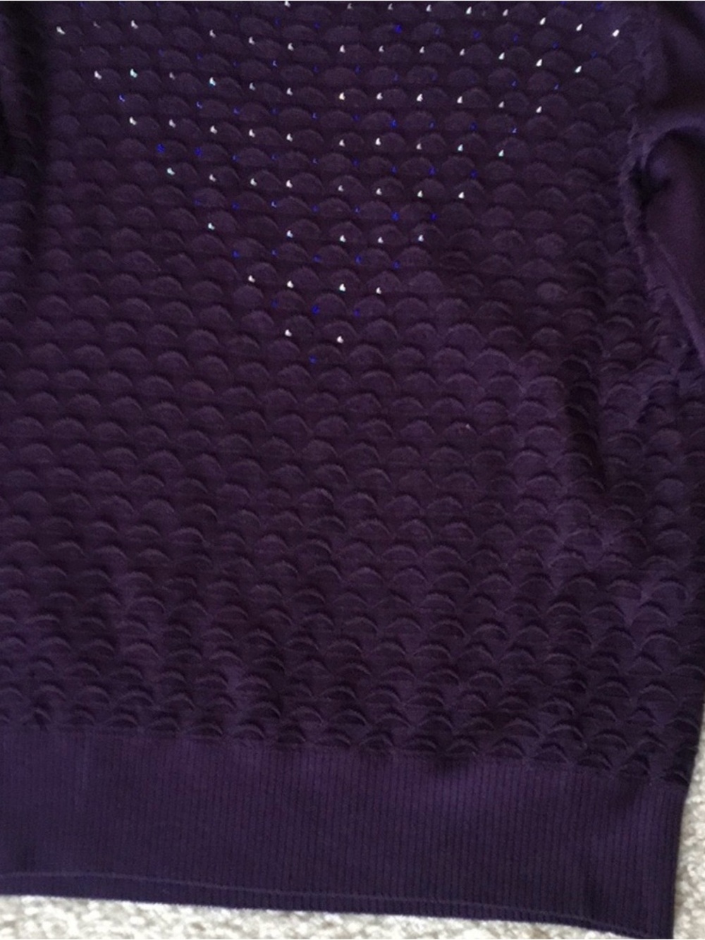 🔴 Elegantly Embellished Eggplant Knit Top- One Size - Picture 7 of 11